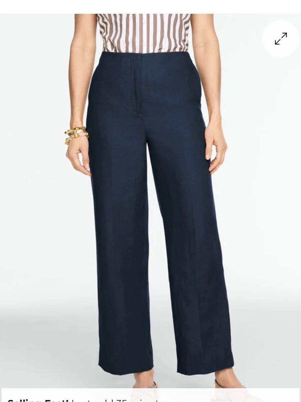 Talbots signature 100% linen navy blue dress pants Sz 6